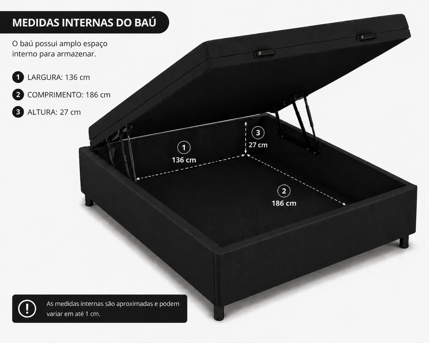 Kit Cama Box + Colchão Mola Ensacada Casal 1,38m - Preto foto 3