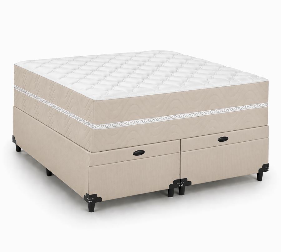 Kit Cama Box + Colchão Mola Bonnel Queen 1,58m - Vinho foto 3