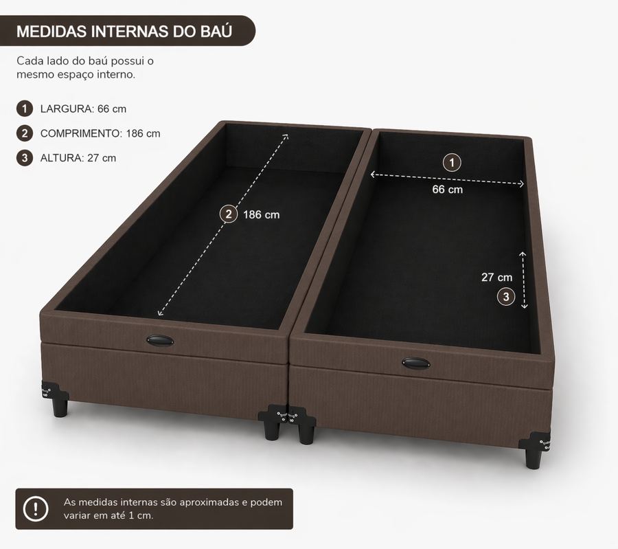 Kit Cama Box + Colchão Mola Bonnel Queen 1,58m - Marrom foto 3