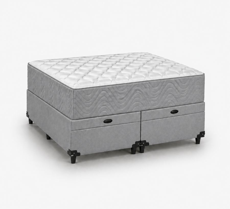 Kit Cama Box Baú + Colchão D33 Queen 1,58m - Cinza foto 2