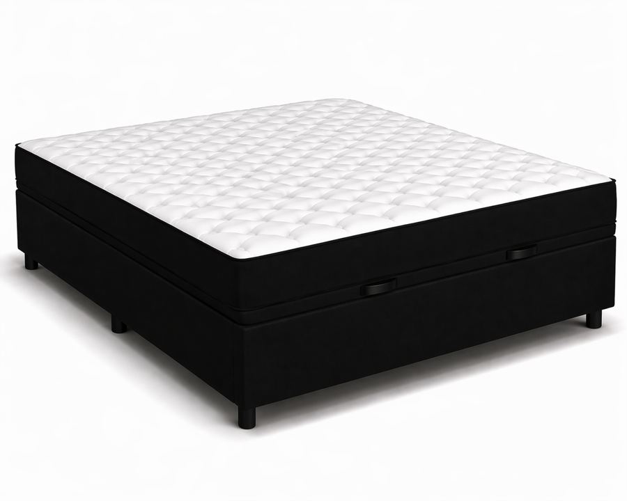Kit Cama Box + Colchão D33 Queen 1,58m - Preto