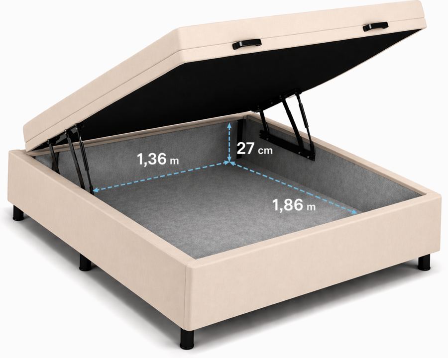 Kit Cama Box + Colchão D45 King 1,98m - Bege foto 3
