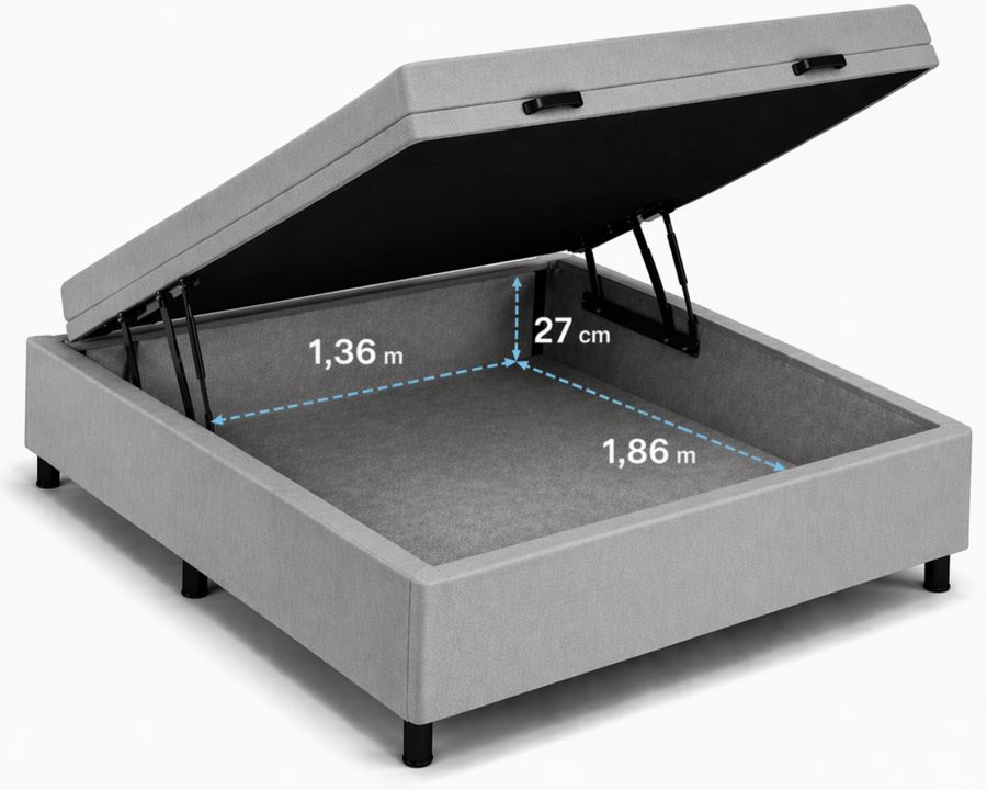 Kit Cama Box Baú + Colchão D45 Queen 1,58m - Cinza foto 3