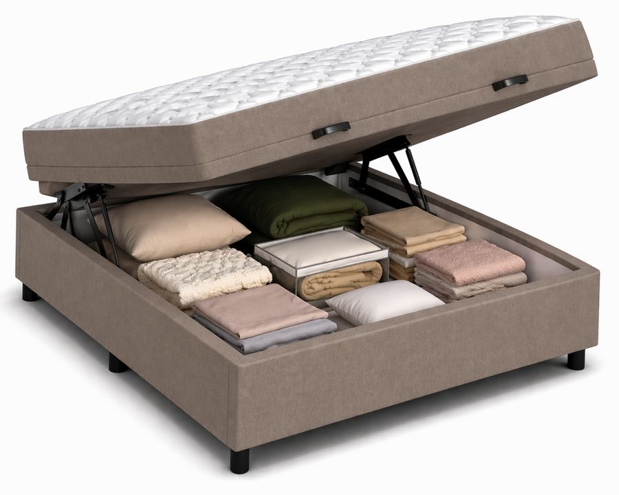 Kit Cama Box + Colchão D45 Queen 1,58m - Marrom