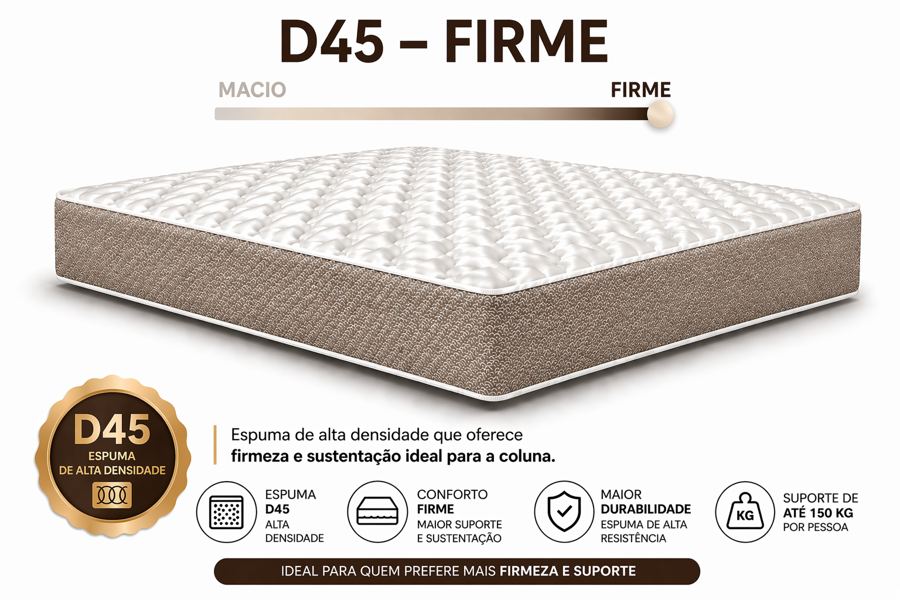 Kit Cama Box + Colchão D45 Queen 1,58m - Marrom foto 4
