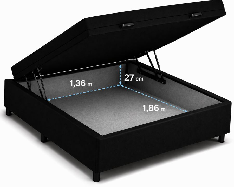 Kit Cama Box + Colchão D45 King 1,98m - Preto foto 2