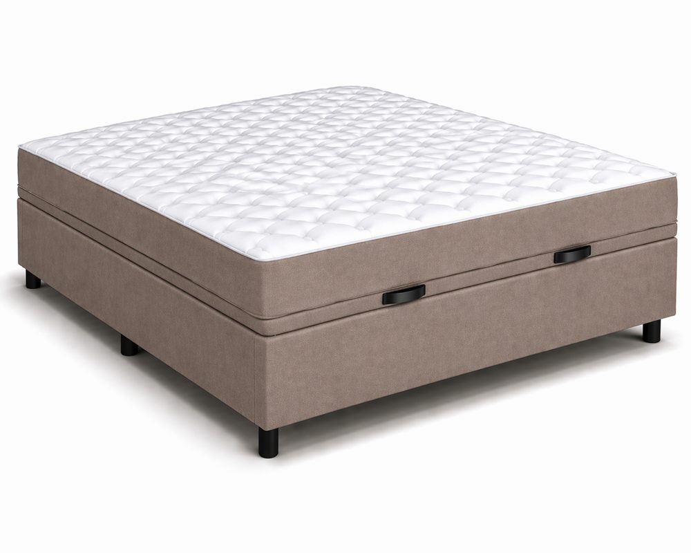 Kit Cama Box Baú + Colchão D45 Casal 1,38m - Marrom