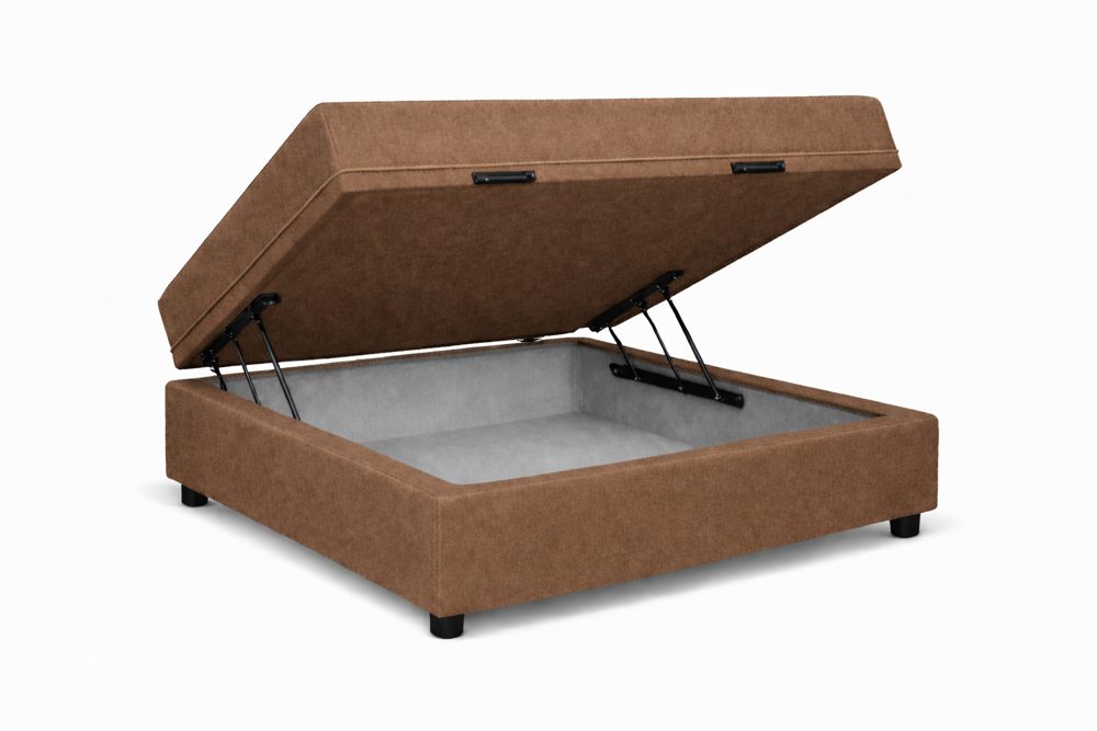 Kit Cama Box Baú + Colchão D45 Solteiro 0,88m - Marrom
